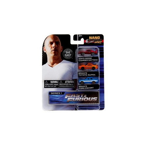 Jada Fast & Furious 3 Piece Set Nano Hollywood Rides Series 1 Diecast Model Cars