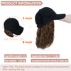 S-noilite Baseball Cap Wig with Hair Extensions 8" Short Curly Wavy Bob Hairstyle Adjustable Hats with Hair Attached for Women Synthetic Brown Wavy Bob Hat Wigs Hair Piece(#10-Ash Brown)