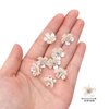 YISSION 20Pcs Mini Pearl Flower Hair Clips Cute Rhinestone Hair Pins Small Decorative Hair Clips Wedding Hair Barrettes White Flower Hair Clips Bridal Hair Accessories for Girls Women