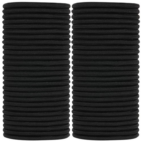 ADRIONE Black Hair Ties No damage 280 Pack, 4MM Hair Bands for Women's Hair Elastic Ponytail Holders No Damage Hair Ties Elastic Hair Ties Bulk Hair Ties for Women Pony Tails Hair Ties for Thick Hair