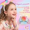 Unicorns Bag Toy Gifts for Girls Age 2-4, Toddler Girls Cute Unicorn Bag with Jewelry Set Gifts Sets , Baby Girls Unicorn Purse Cute Make Up Sets Birthday Christmas Gift for 2 3 4 5 6 Year Old Girls