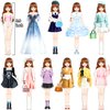 Daniel Axel Magnetic Princess Dress Up Paper Doll Pretend Play Toys Magnet People Clothes Puzzles Game for 3+ Year Old Girls Toddler,Preschool Learning Created Imagine Set Birthday Gift (F Set)