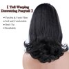 Nature Black Drawstring Ponytails for Black Women Yaki Straight Ponytail Hair Extensions Tail Warping Pony tail Hair Extensions Natural Black Synthetic 16" Hair Bun Hair Pieces for Women