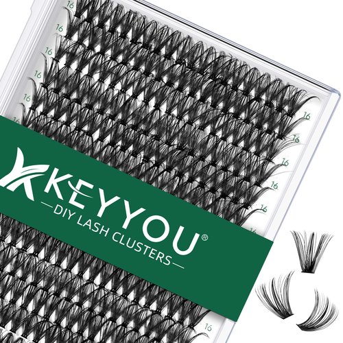 Lash Clusters 300Pcs Individual Lashes 40D 0.07D Curl 18mm Lash Extensions Clusters Lashes Soft&Natural False Eyelashes Individual DIY Eyelash Extension at Home(40D-0.07D,18mm)
