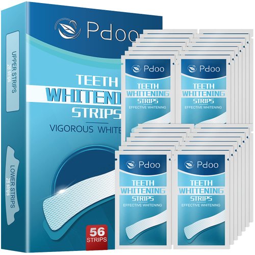 56 Teeth Whitening Strips Kit - White Strips for Sensitive Teeth Whitening Kit (28-Day) - Professional Teeth Whitener Strips Kit -Non-Slip Design - Fast-Result Teeth Whitening Products