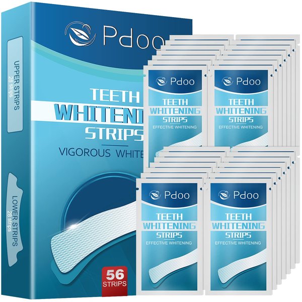 56 Teeth Whitening Strips Kit - White Strips for Sensitive Teeth Whitening Kit (28-Day) - Professional Teeth Whitener Strips Kit -Non-Slip Design - Fast-Result Teeth Whitening Products