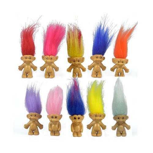 Yintlilocn 10PCS Mini Troll Dolls, PVC Vintage Trolls Lucky Doll Mini Action Figures 1.2&quot; Cake To...