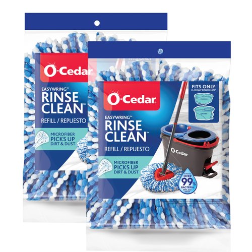 O-Cedar RinseClean Spin Mop Microfiber Refill, 1 CT (Pack of 2)