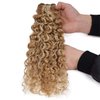 FASHION LINE Brazilian P27/613 Water Wave Blonde Human Hair Extensions Unprocessed Human Hair Bundles Weft 1PC 100g Piano Color (14")