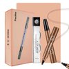 Eyebrow Pen, PreciRise Microblading Eyebrow Pencil with a 4 Micro-Fork Tip and One“8 x 6'' IN Double Sides Practice Skin for Natural Looking Hair-Like Defined Brows, Stays on All Day, Gray Brown