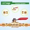 Litorange 1 Pack Lead-Free Brass Mini Ball Valve Shut Off Switch, 1/4 inch Compression by 1/4 Compression Fitting