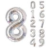 40 inch Big Size Number 8 Foil Helium Balloons Birthday Party Celebration Decoration, Digital Decorations Supplies, Wedding Anniversary Inch Decoration Kids(Silvery,Number 8)