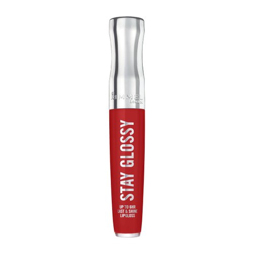 Rimmel London Stay Glossy, 440 Firecracker, Lip Gloss, Non-Sticky, Cruelty-Free, Color and Shine, Up To 6-Hour Wear, Precise Applicator, 0.18oz