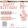 30pcs Pink Rose Gold Birthday Decorations, 3D Mylar Foil Happy Birthday Banner and Confetti Latex Balloons, Ecofriendly Party Decorations Supplies for kids Girls Women Birthday Party Favors
