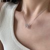 TseanYi Butterfly Necklace Silver Butterfly Cz Necklace Crystal Butterfly Pendant Necklace Mini Butterfly Necklace Chain