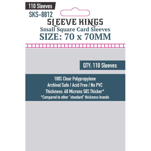 Sleeve Kings Small Square Card Sleeves (70x70mm) - 110 Pack, 60 Microns