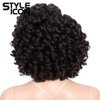 Style Icon 13" Afro Wigs Short Curly Wigs for Black Women Lace Front Side Part Synthetic Wigs (13 Inch, Jet Black 1#)