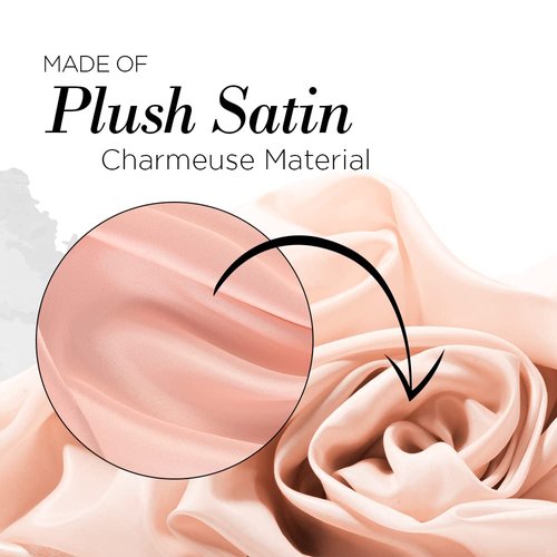 Kitsch Multi-way Satin Head Scarf for Women -Soft Silk Scarf, Head Wrap for Sleeping, Pink Hair Scarf for Women's Hair, Elegant Head Coverings for Women, Silk Bandana for Hair Wrapping at Night, Blush