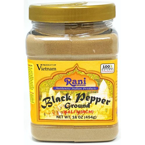 Rani Black Pepper Fine Powder 80 Mesh, 16oz (1lb) 454g PET Jar ~ All Natural | Vegan | Gluten Friendly | NON-GMO