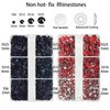 8000 Pieces Red & Black Non Hotfix Flat Back Gems Round Resin Rhinestones Kit 4 Mixed Sizes（2-5mm） with Picking Pen and Tweezer for Nails Crafts Makeup Eyes DIY Christmas Gift Clothes Phone Bottles