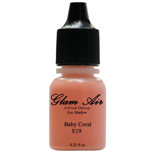 Glam Air Airbrushsh Eye Shadow Colors Water-based 0.25 Fl. Oz. Bottles of Eyeshadow(Choose Your Colors From Menu) (E19 BABY CORAL)
