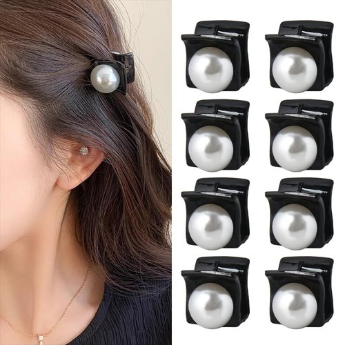 Mini Claw Clips for Hair Small Pearl Hair Clips for Women Tiny Claw Clip Pearl Hair Barrettes for...
