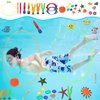 JAZGROM 29pcs Swimming Pool Diving Toy with Swim Thru Rings for Kids Ages 4-8 8-12 Including Dive Gems Diving Sticks Storage Bag Summer Water Pool Games
