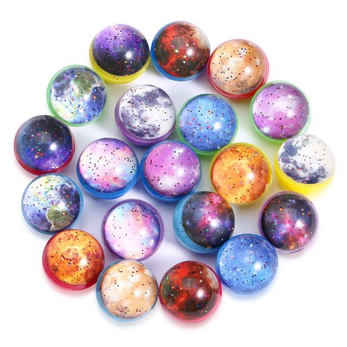 Fontien 20pcs Space Christmas Bouncy Balls, Kids Christmas Stocking Stuffers Goodie Bag Fillers Party Favors, Treasure Box Toys for Classroom Prizes Birthday Party Supplies