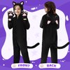 GIFTINBOX Cat Costume For Girls, Cat Noir Costume, Zip-Up Hooded Onesie Black Cat Costume for Kids Dress Up, Role Play Halloween Costumes for Kids Girls 5 6 7 8 9 10 11