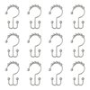 Maytex Shower Curtain Hooks, Shower Curtain Rings, Rust-Resistant Decorative Double Roller Glide Shower Hooks, Shower Rings for Bathroom Shower Rods, Curtains, Liners, Set of 12, Chrome