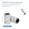 GazePlus 100 Pcs Sanding Bands for Nail Drill with 3/32” Zebra Disposable Sanding Band 120 Medium Grit Nail Sanding Bands for Nail Drill Set Acrylic Nails Gel Manicure & Pedicure