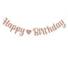 MonMon & Craft Happy Birthday Banner/Children Adults Boys Girls Birthday Party Decor/Birthday Party Decorations Rose Gold Glitter