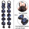 Braided Ponytail Extension with Hair Tie 2 Pcs Blue and Black Bubble Wrap Around Pony Tail Hair Extensions Elastic Hair Band Hairpieces Natural Soft Synthetic Hair Piece for Women Daily Wear
