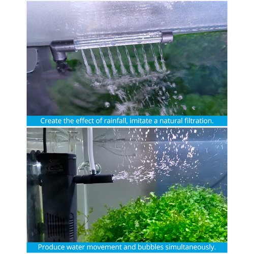 NICREW Aquarium Internal Filter, Submersible Power Filter with Multiple Function for Fish Tanks 5-10 Gallon, 53 GPH, 5W