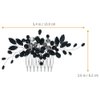 Black Teardrop Hair Side Comb Crystal Hair Pieces Rhinestone Headpieces Bride Wedding Hair Comb Bridal Hair Clip Side Combs Flower Headdress Hair Accessories for Women and Girls