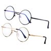 Brigtlaiff Round Blue Light Blocking Glasses for Men Women John Lennon Style Computer Gaming TV Glasses Anti Eyestrain (Gold+Black)