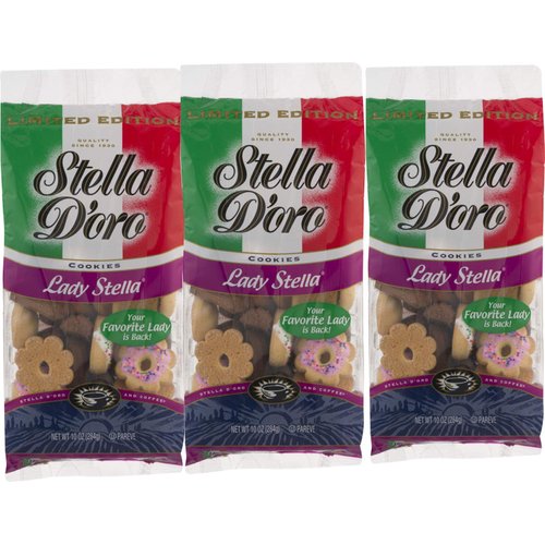 Stella D'oro Lady Stella Cookies 10 oz. Bag- Stella D'oro Italian Touch Cookie Assortment (3 Bags)