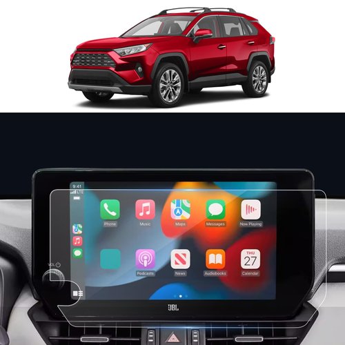 LANTU RAV4 2023 Accessories for 2024 Toyota RAV 4 Screen Protector 10.5 Inch Car GPS Navigation Display Screen Protector Film Tempered Glass HD Clear Anti Glare Bubble Free