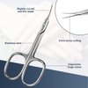 CGBE Cuticle Scissors Extra Fine Curved Blade, Super Slim Manicure Scissors for Cuticles Professional Small Scissors with Precise Pointed Tip Grooming Blades, Eyebrow, Eyelash, and Dry Skin