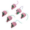 LUOZZY 6pcs Cats Mouse Plush Toy Plush Catnip Mouse Kitten Toys Interactive Plush Cat Chew Toys for Indoor Cats and Kittens (Pink and Green)