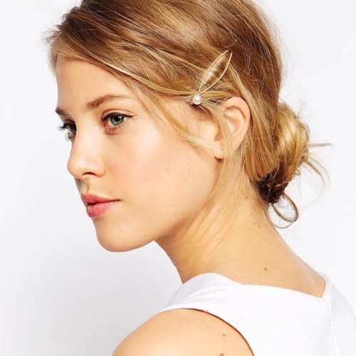 Zeshimb Boho Pearl Hair Pins Barrette Vintage Pearl Hair Clip Gold Geometric Barrette Freshwater Clutured Pearl Hair Clips Decorative Hair Accessories for Women and Girls