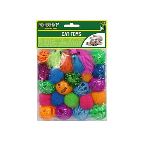 Multipet 24pc Cat Toy Value Pack, 20640-1, Assorted