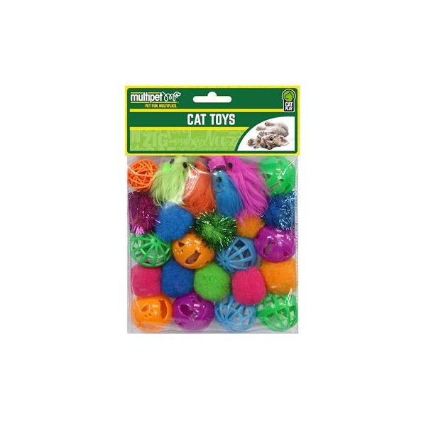 Multipet 24pc Cat Toy Value Pack, 20640-1, Assorted