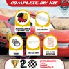 ALL-IN-1 Cars Balloon Garland Kit & Arch with BONUS Trophy & Number 2 - Race Car Balloons for Lightning McQueen Race Car Birthday Party Supplies & Boy Cars Theme Birthday Party Decorations