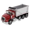 Diecast Masters International HX620 Tandem Dump Truck with Pusher Axle + Ox Bodies Stampede Dump Cab | 1:50 Scale Model Semi Trucks | Red Diecast Model by Diecast Masters 71076