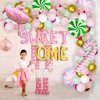 Christmas 1st Birthday Pink Green Pastel Balloon Garland Arch Kit With Sweet One Candy Cane Balloons For Girl Princess Ballerina Christmas Birthday Baby Shower Party Decorations