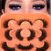Mink Lashes Fluffy False Eyelashes 3D Full Volume 18mm Thick Fake Lashes Natural Look Like Eyelash Extensions 5 Pairs Lash by Winifred