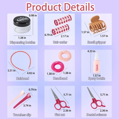 21Pcs Girls Hair Salon Toys, Beauty Salon Set with Pretend Play Hair Salon Stylist Toy Kit with Barber Apron, Hair Dryer, Mirror, Scissors and Styling Accessories