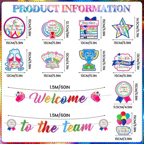 Welcome To The Team Banner Colorful Welcome Banner Decorations Welcome New Employee Hanging Swirls Decorations for Office Newcomers Staff Welcome Party Decoration for Office Party Decorations Supplies
