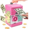 Piggy Bank, Electronic Money Bank, Safe Mini ATM Cash Coin Can, Auto Scroll Paper Money Saving Box, Great Birthday Gifts for Kids, Pink